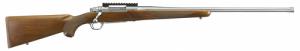 RugerM77 Hawkeye Hunter 204 Ruger, Stainless/Walnut, w/20 MOA Rail, 5rd - 57125