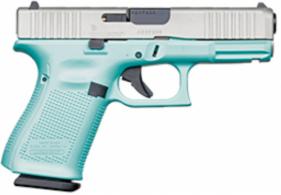 Glock G19 Gen5 Apollo Custom Robins Egg Blue/Silver 9mm Pistol - ACG57028