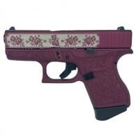 Glock G43 Engraved Black Cherry Paisley/Roses 9mm Pistol