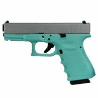Glock G19 Gen3 Tiffany Blue/Crushed Silver 9mm Pistol - GLPI19502TFCSS Glock G19 Gen3 Tiffany Blue/Crushed Silver 9mm Pistol - GLPI19502TFCSS