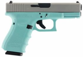 Glock G19 Gen 4 Double 9mm Luger 4.01 15+1 Robin Egg Blue Interch - PG1950203RES