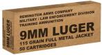 Remington Range Full Metal Jacket 9mm Ammo 250 Round Box