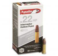 Aguila Interceptor Hollow Point 22 Long Rifle Ammo 50 Round Box - 1B222321 Aguila Interceptor Hollow Point 22 Long Rifle Ammo 50 Round Box - 1B222321