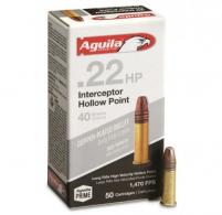 Aguila Interceptor Hollow Point 22 Long Rifle Ammo 50 Round Box - 1B222321