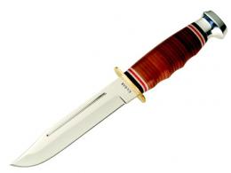 Kabar Fixed Clip Point Blade Knife w/Leather Handle