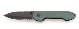 Kabar Spear Point Blade Folding Knife w/Green G10 Handle - 6005