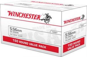 Winchester Full Metal Jacket 5.56x45mm NATO Ammo 55 gr 150 Round Box - WM193150
