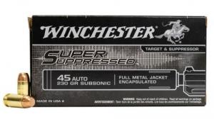 Main product image for Winchester  Super Suppressed 45 ACP 230GR FMJ 50rd box