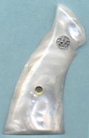 Ajax White Pearlite Polymer Grip w/Medallion For Smith & Wesson K Frame