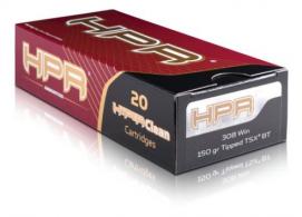 HPR Ammunition Rifle 308 Win/7.62 NATO 150 GR TSX Boat Tail 20 Bx/ - 308150TTSX