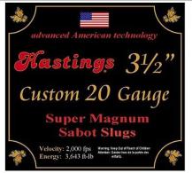 Hastings 20 Ga. 3 1/2" 15/16 oz, Sabot Slug