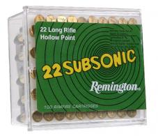 Remington Ammunition Subsonic  22 Long Rifle (LR) 38 GR Hollow Point (HP) 100 Bx/ 50 Cs - SUB22HP1