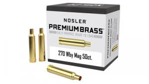 Nosler 10147 Premium Brass Unprimed Cases 270WthbyMag Rifle Brass 50/Box - 172