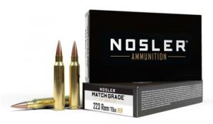 Nosler Match Grade RDF Boat Tail Hollow Point 223 Remington Ammo 70 gr 20 Round Box - 60130