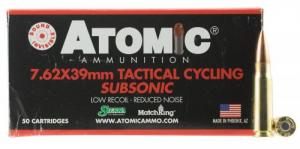 Atomic Rifle Subsonic 7.62x39mm 220 gr Hollow Point Boat-Tail (HPBT) 50 Bx/ 10 Cs - 00474 Atomic Rifle Subsonic 7.62x39mm 220 gr Hollow Point Boat-Tail (HPBT) 50 Bx/ 10 Cs - 00474