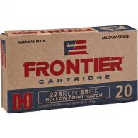 Hornady Frontier Boat Tail Hollow Point 223 Remington Ammo 20 Round Box - FR160 Hornady Frontier Boat Tail Hollow Point 223 Remington Ammo 20 Round Box - FR160