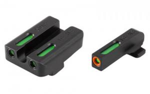 1911 RMR Mount w/ Integrated Night Sight Set: Black Front & Black Rear Outline with Green Lamps
