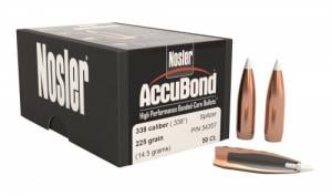 Nosler AccuBond 338 Cal 225 Grain Spitzer 50/Box - 54357