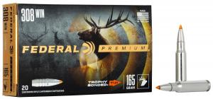 Federal Premium Trophy Bonded Tip 308 Winchester Ammo 165 gr 20 Round Box - P308TT2 Federal Premium Trophy Bonded Tip 308 Winchester Ammo 165 gr 20 Round Box - P308TT2