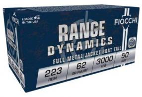 Fiocchi Dynamics Ammo 223 Remington 62gr Full metal Jacket Boat Tail 50 Round Box - 223C