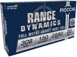 Fiocchi Shooting Dynamics 308 Winchester Ammo 150gr Full Metal Jacket 20 Round Box - FIO308A Fiocchi Shooting Dynamics 308 Winchester Ammo 150gr Full Metal Jacket 20 Round Box - FIO308A