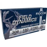 Fiocchi Field Dynamics Soft Point 308 Winchester Ammo 150 gr 20 Round Box - FIO308B Fiocchi Field Dynamics Soft Point 308 Winchester Ammo 150 gr 20 Round Box - FIO308B