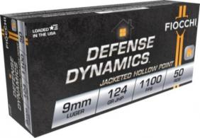 Fiocchi 9MM 124 Grain Jacketed Hollow Point - 9APBHP
