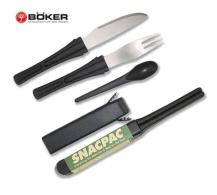 Boker Travel Set w/Fork/Knife/Spoon/Salt & Plastic Case - 07080SS