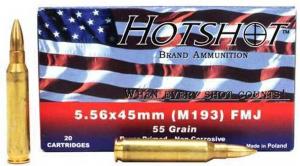 Century Hotshot .223 REM/5.56 NATO 55 GR FMJ 20 Bx/ 50 Cs - AM2037 Century Hotshot .223 REM/5.56 NATO 55 GR FMJ 20 Bx/ 50 Cs - AM2037