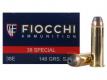 Fiocchi .38 Spc 148 Grain Jacketed Hollow Point 50rd box - 38E