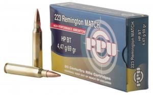 PPU Match .223 Remington 69 gr Hollow Point Boat-Tail (HPBT) 20 Bx/ 50 Cs - PPM2231 PPU Match .223 Remington 69 gr Hollow Point Boat-Tail (HPBT) 20 Bx/ 50 Cs - PPM2231