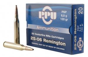 PPU Standard Rifle 25-06 Rem 100 gr Pointed Soft Point 20rd box - PP2506P PPU Standard Rifle 25-06 Rem 100 gr Pointed Soft Point 20rd box - PP2506P