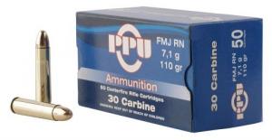 PPU Prvi Partizan  30 CARBINE Ammo  110gr  FMJ 50rd box - PP30F