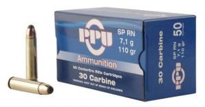PPU Standard Rifle 30 Carbine 110 gr Soft Point 50rd box - PP30S PPU Standard Rifle 30 Carbine 110 gr Soft Point 50rd box - PP30S