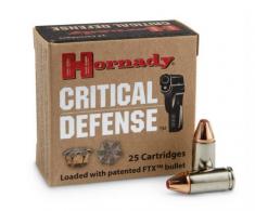 Hornady Critical Defense 9mm Ammo 115gr FTX Bullet, 25rd Box - 90250 Hornady Critical Defense 9mm Ammo 115gr FTX Bullet, 25rd Box - 90250