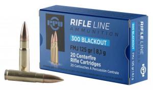 PPU PP300BF Standard Rifle .300 Black  (7.62x35mm) 125 GR Flat Point Jacketed 20 Bx/ 50 Cs - 246607