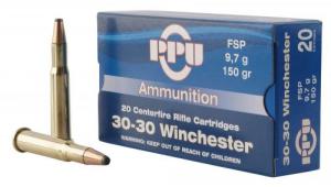 PPU Standard Rifle 30-30 Win 150 gr Flat Soft Point (FSP) 20 Bx/ 10 Cs - PP30301