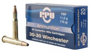 PPU Standard Rifle 30-30 Win 170 gr Flat Soft Point  20rd box - PP30302