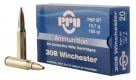 PPU Standard Rifle .308 Winchester 165gr Pointed Soft Point Boat-Tail  20rd box - PP3082