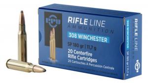 PPU Standard Rifle 308 Win 180 gr Soft Point (SP) 20 Bx/ 10 Cs