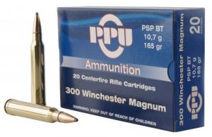 PPU Standard Rifle 300 Win Mag 165 gr Pointed Soft Point Boat-Tail (PSPBT) 20 Bx/ 10 Cs - PP3002 PPU Standard Rifle 300 Win Mag 165 gr Pointed Soft Point Boat-Tail (PSPBT) 20 Bx/ 10 Cs - PP3002