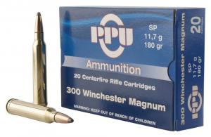 PPU Standard Rifle 300 Win Mag 180 gr Soft Point (SP) 20 Bx/ 10 Cs - PP3003 PPU Standard Rifle 300 Win Mag 180 gr Soft Point (SP) 20 Bx/ 10 Cs - PP3003
