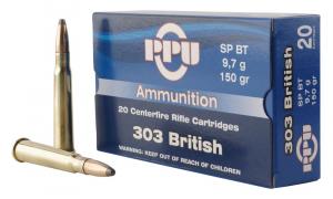 PPU Standard Rifle 303 British 150 gr Soft Point (SP) 20 Bx/ 10 Cs - PP303S1 PPU Standard Rifle 303 British 150 gr Soft Point (SP) 20 Bx/ 10 Cs - PP303S1