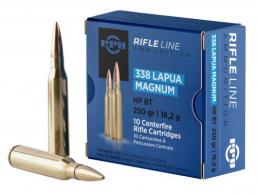 PPU Standard Rifle 338 Lapua Mag 250 gr Hollow Point Boat-Tail (HPBT) 10 Bx/ 20 Cs - PP338H PPU Standard Rifle 338 Lapua Mag 250 gr Hollow Point Boat-Tail (HPBT) 10 Bx/ 20 Cs - PP338H