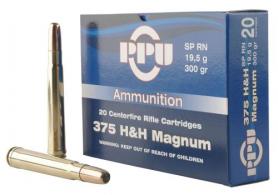 PPU Standard Rifle 375 H&H Mag 300 gr Soft Point Round Nose (SPRN) 10 Bx/ 20 Cs
