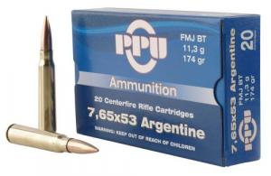 PPU Metric Rifle 7.65x53mm Argentine 174 gr Full Metal Jacket (FMJ) 20 Bx/ 10 Cs