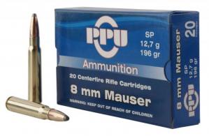 PPU Metric Rifle 8mm Mauser 196 gr Soft Point 20rd box