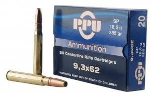 PPU Metric Rifle 9.3mmx62 Mauser 285 gr Soft Point (SP) 20 Bx/ 10 Cs - PP9362 PPU Metric Rifle 9.3mmx62 Mauser 285 gr Soft Point (SP) 20 Bx/ 10 Cs - PP9362