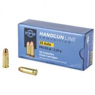 PPU Handgun Ammo, 25ACP, 50 Grain, Full Metal Jacket, 50 Round Box - PPH25 PPU Handgun Ammo, 25ACP, 50 Grain, Full Metal Jacket, 50 Round Box - PPH25