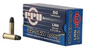 PPU Handgun 32 S&W Long 98 gr Lead Round Nose (LRN) 50 Bx/ 10 Cs